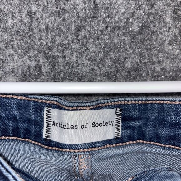 Articles of Society Shorts Womens Size 30 Blue Denim Distressed - Picture 3 of 11